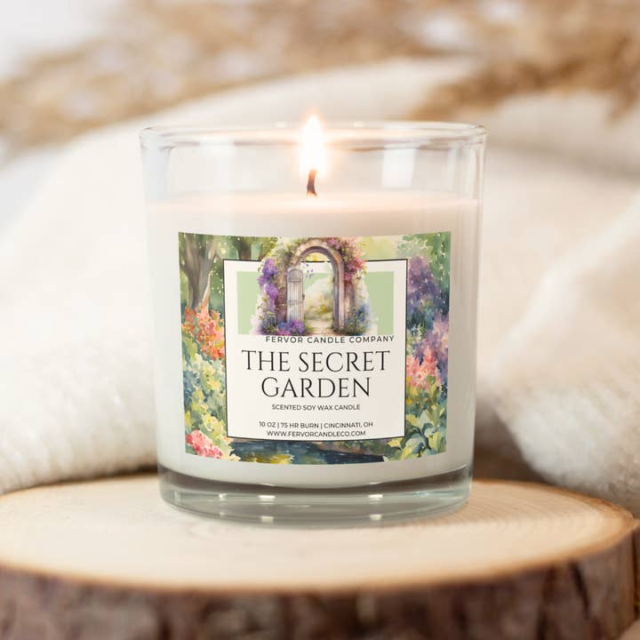 Fervor Candle Company - Wholesale Jar/Filled Candle - The Secret Garden 10oz Soy Wax Book Inspired Candle