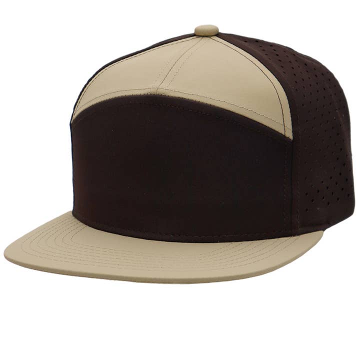 Cap Zone - Wholesale Flat Brim Cap - Unisex - Colored Front 7 Panel Digital Perforated Snapback16