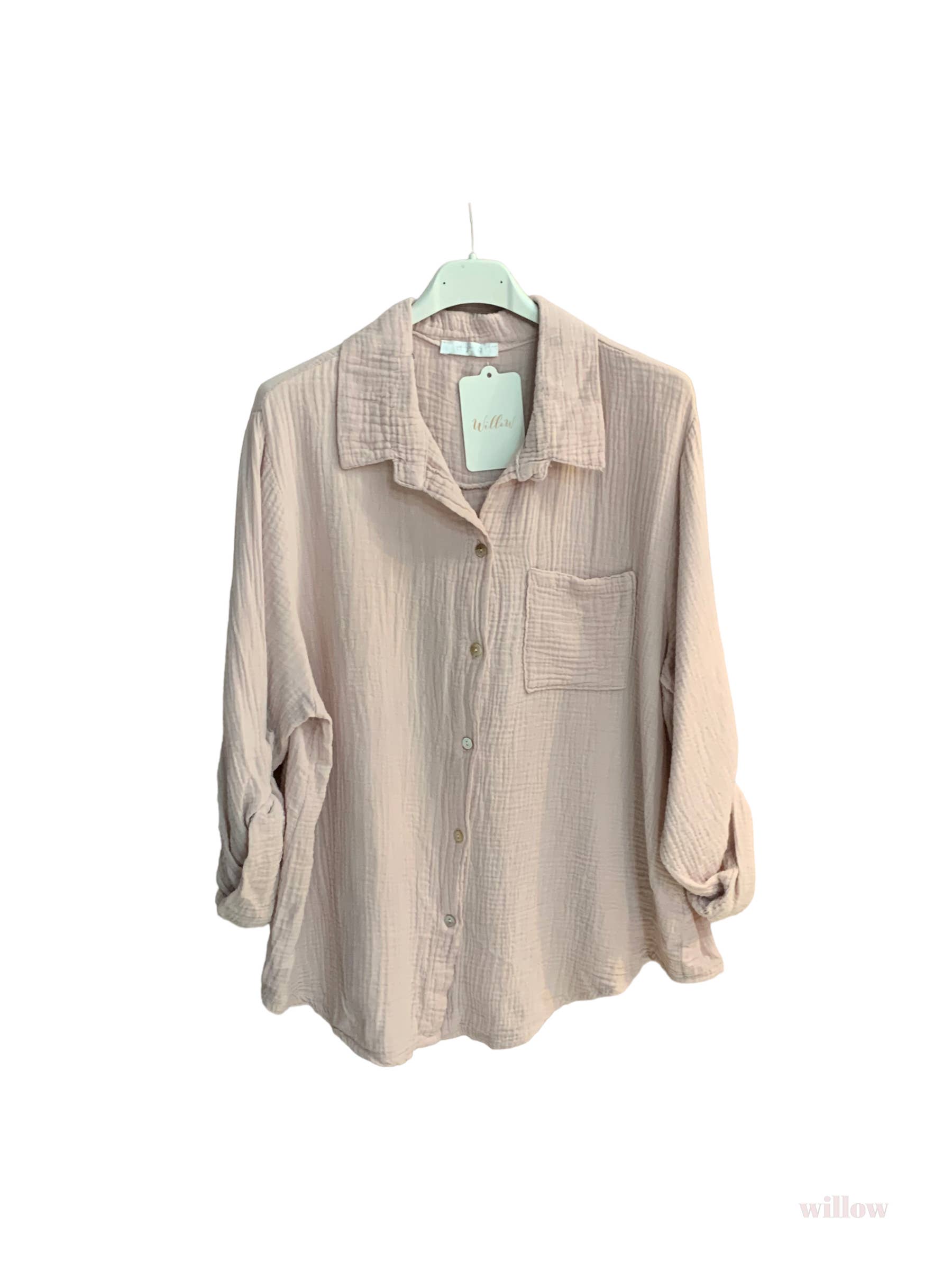 Moonsun - Venta al por mayor Camisa con botones - Mujer - Camisa de algodón batista con botones #52707