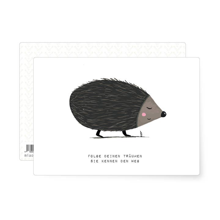 Hérisson | carte postale pour la vente par MIAO Papeterie