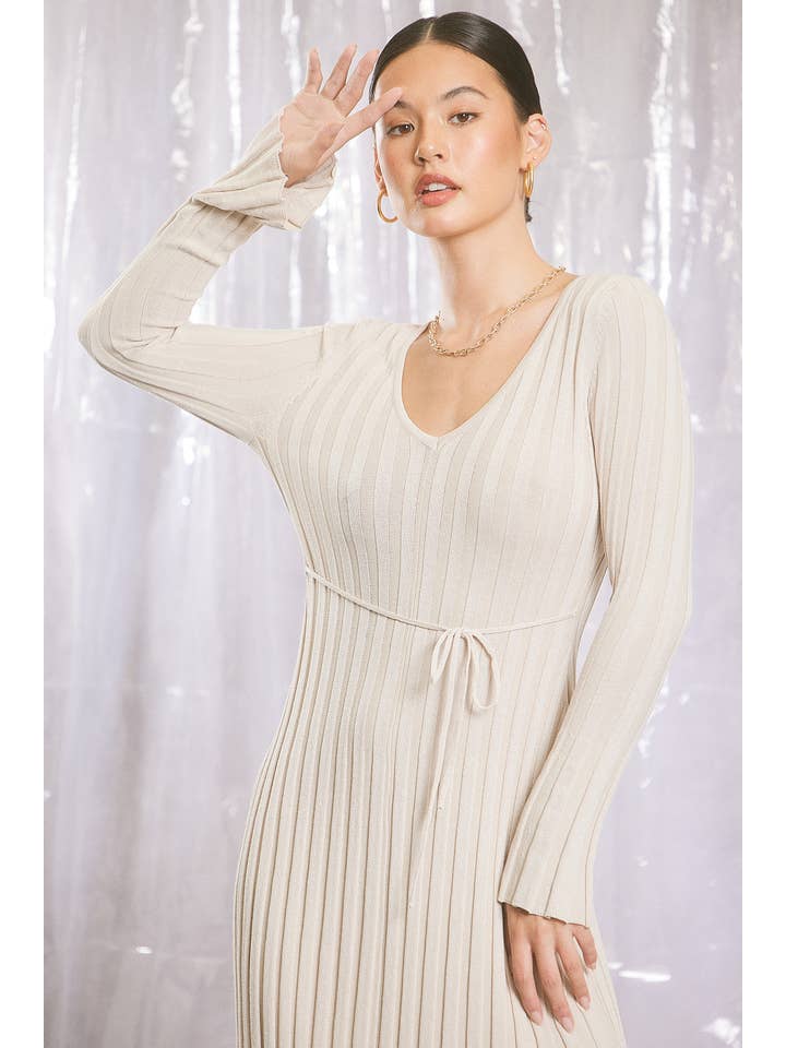 ILLA ILLA - Vente Robe – femme - Robe longue en tricot côtelé11