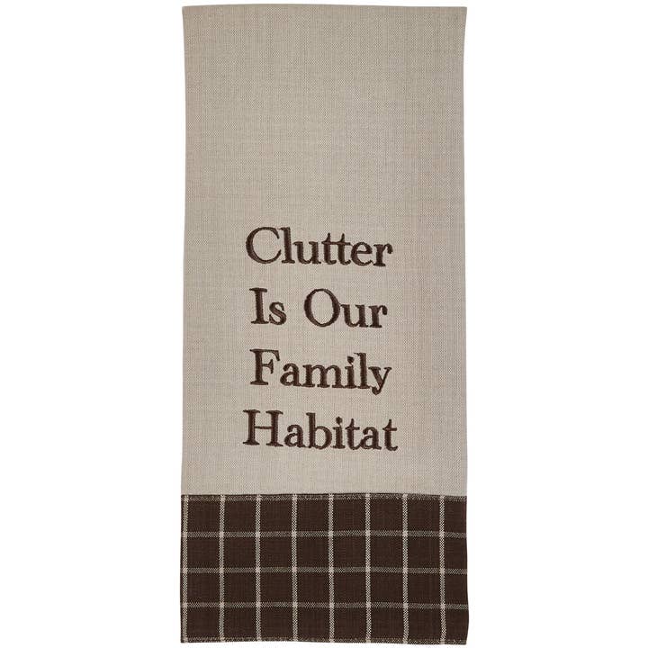 Clutter Is Our Family Dishtowel for wholesale by Park Designs