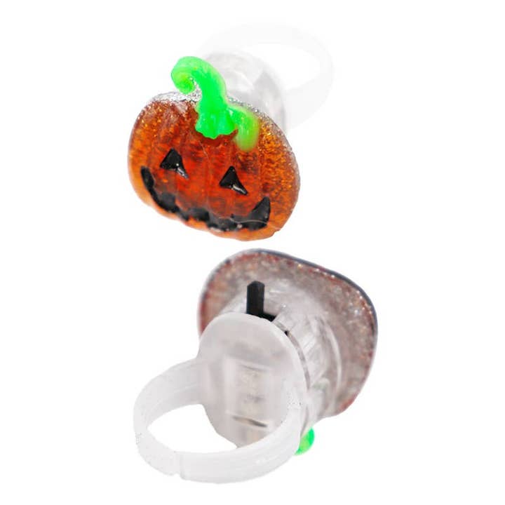ASSORTED Halloween Glitter Charm Figurines Led Light-up Rings for wholesale on Faire3