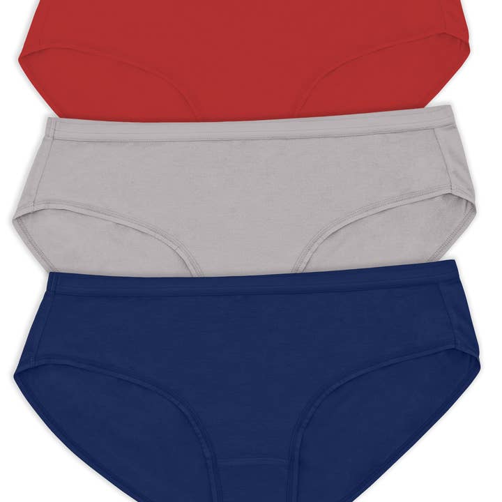 PARFAIT Cozy Hipster PP504 Cotton Like fabric Full Coverage (3 Pack) - Red/Sand/Blue for wholesale by PARFAIT