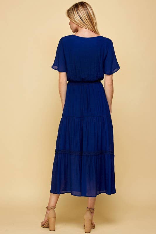 Winslow Collection - Vente Robe – femme - Robe maxi à volants en crochet avec ouverture clé, 9 couleurs, Y872911411