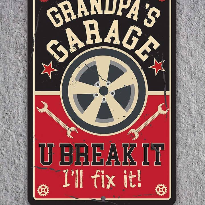 Lone Star Art - Wholesale Sign - Grandpa's Garage - Metal Sign