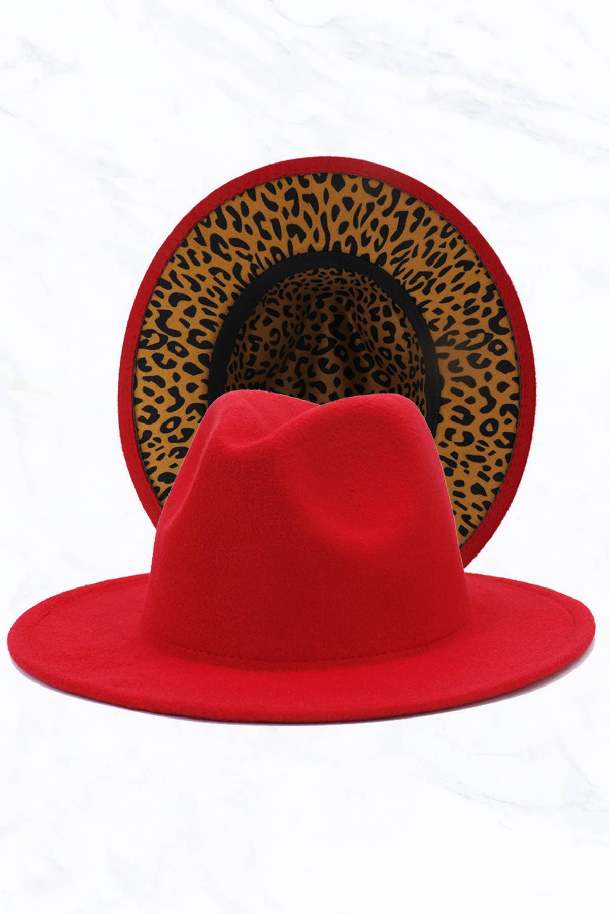 Suzie Q USA - Wholesale Fedora - Women's - Double Sided Color Matching Leopard Jazz Hat4