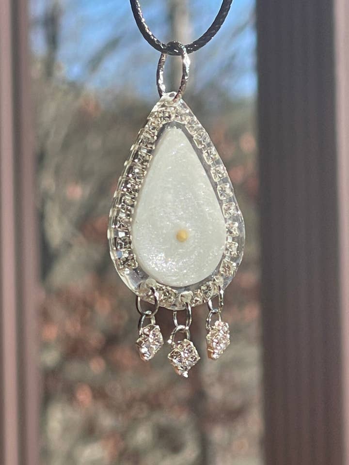 Faith Mustard seed Christian believe hope crystal resin neck for wholesale by Handmade clay and resin Jewelry