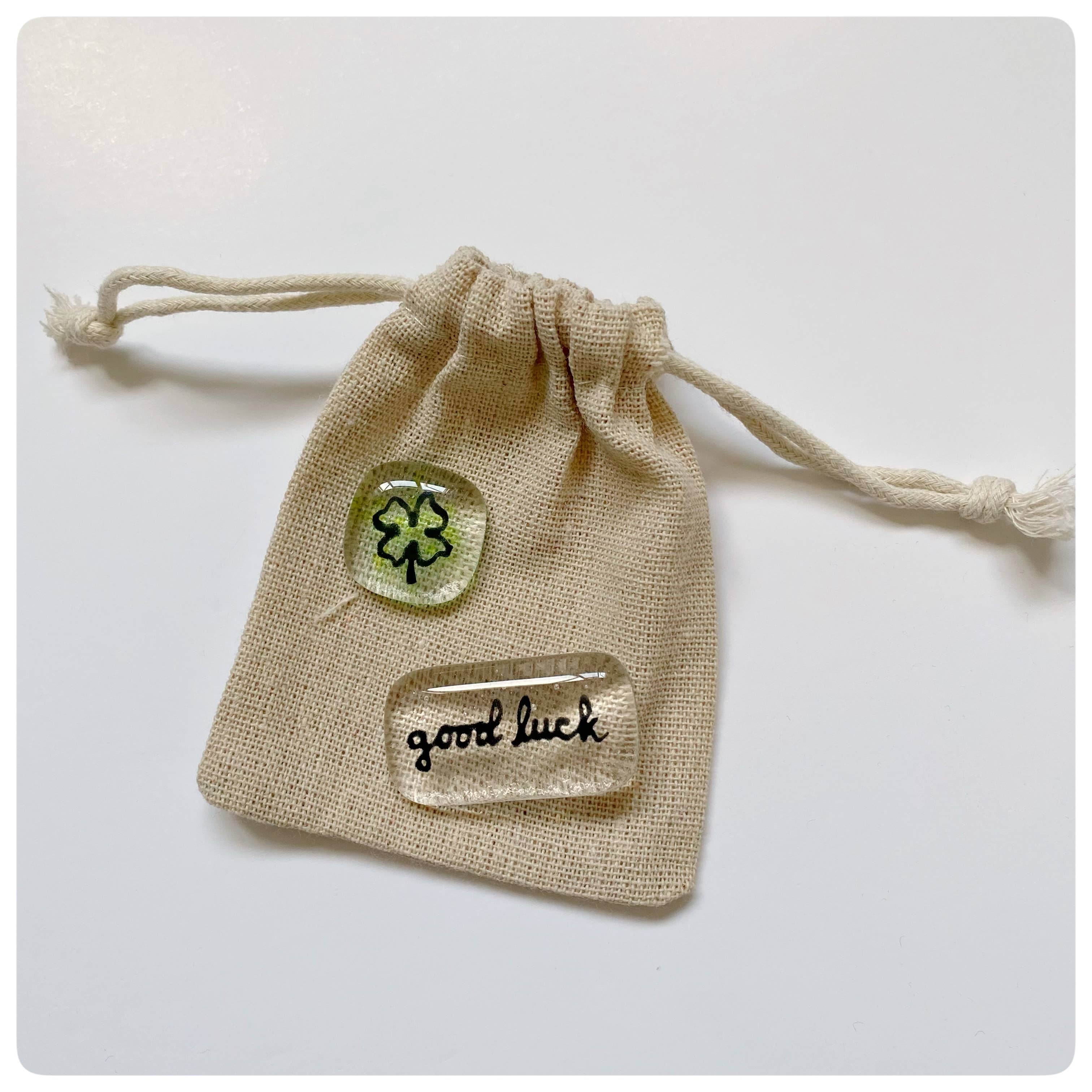 Salvia Glass - Wholesale Keepsake Coin/Token - Good luck Positivity Pebble set - fused glass pocket pebbles3