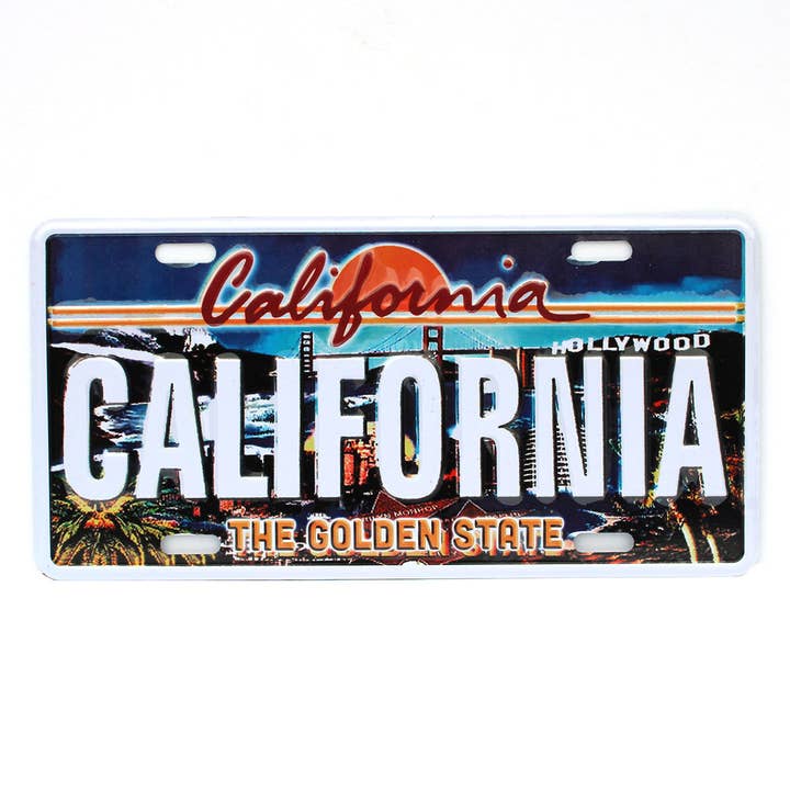 California Golden State Scenic Novelty Metal License Plate for wholesale by California Seashell Company