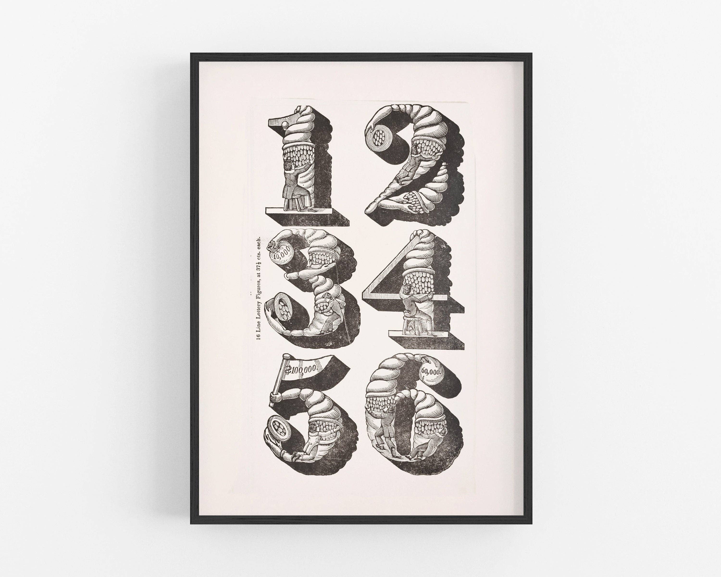 Rock Paper Scissors Wall Art – Großhandel Kunstdruck – Vintage-Typografie-Kunst | Exemplare des Typs | Antike Zahlen Wandkunst | viktorianische gotische antike Schriftzug | Modernes Vintage-Dekor1