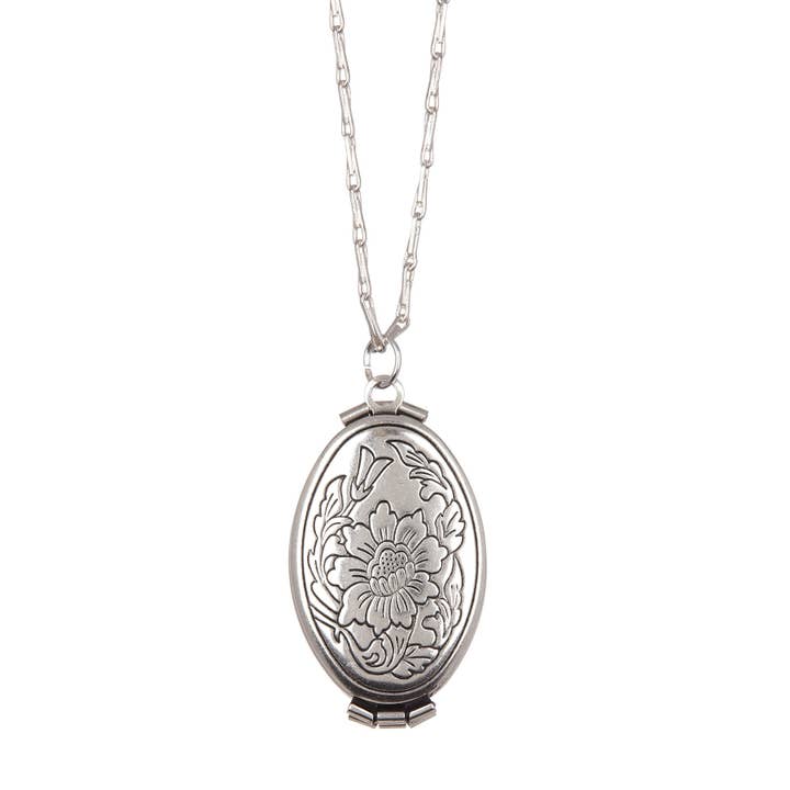 Zoey Simmons - Vente Collier à médaillon - Collier à pendentif médaillon cadre photo Silvertone - SF