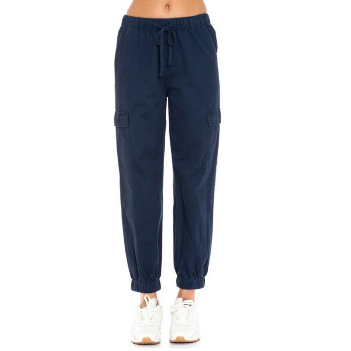 Timeless - Wholesale Lounge Sweatpants/Joggers - Women's - Cotton Twill Cargo Jogger Pants with Drawstring