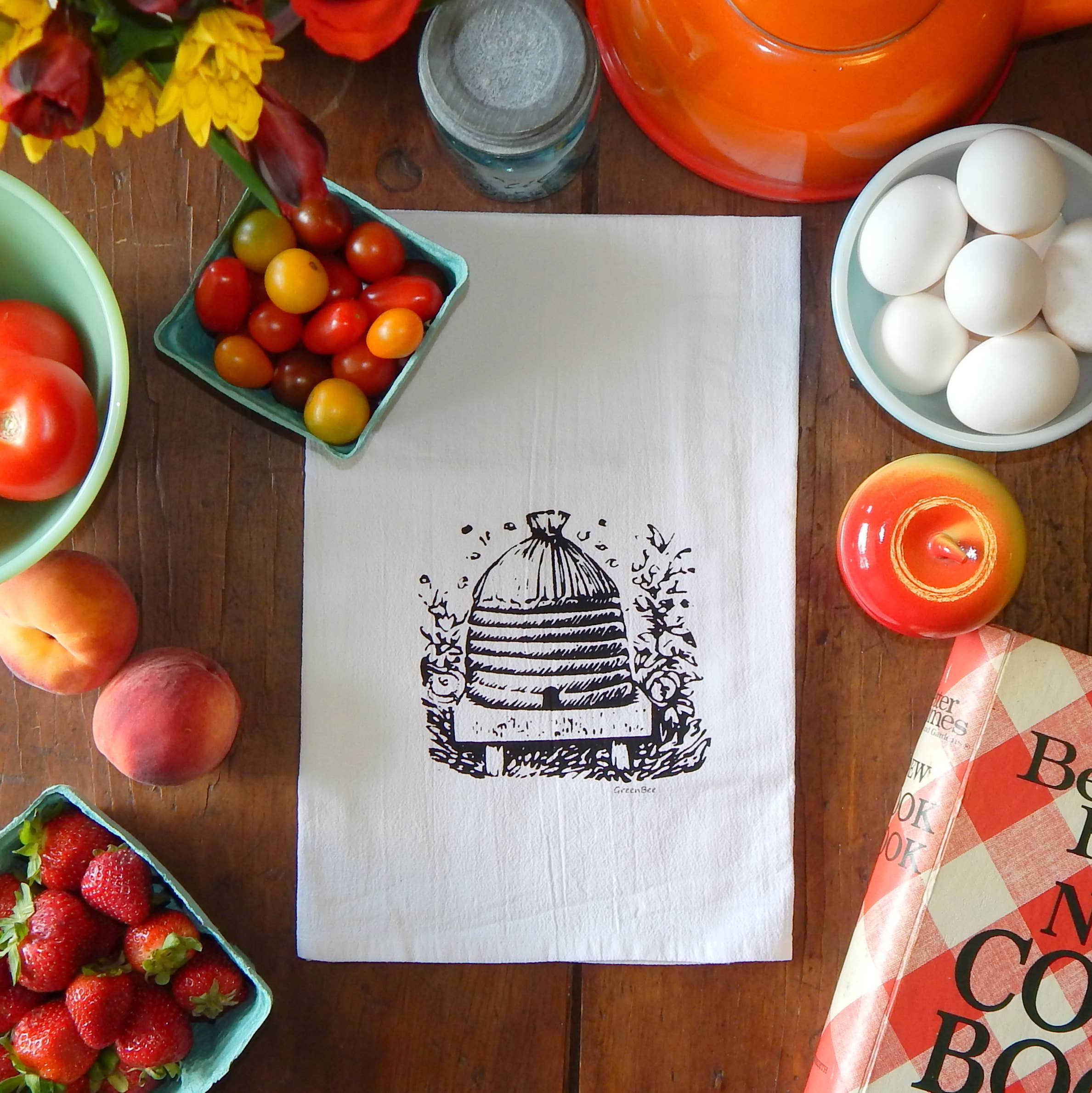 Green Bee Tea Towels - Wholesale Tea Towel - Bee Hive Dish Towel | Tea Towels | Flour Sack Kitchen Towels6