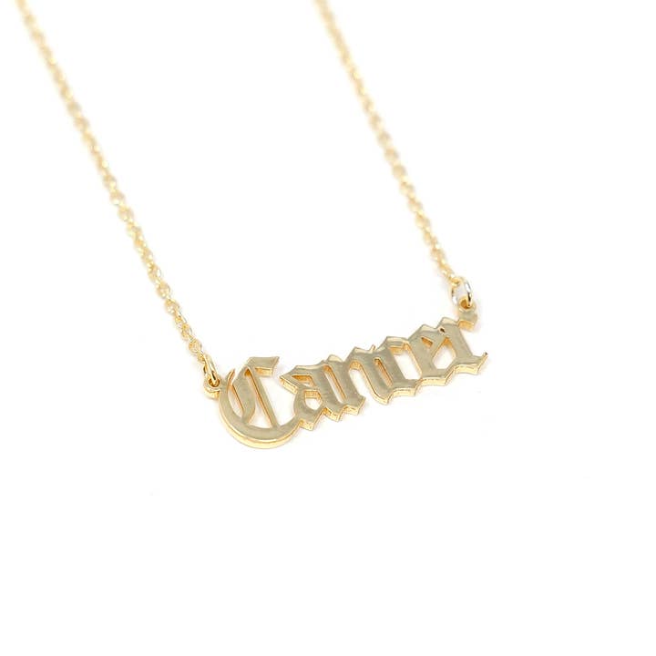 Zodiac Nameplate Necklace for wholesale by The Sis Kiss