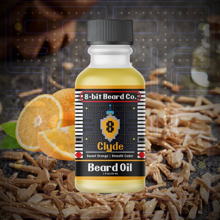 Clyde | Beard Oil - Sweet Orange Citrus, Smooth Cedar for wholesale by 8-bit Beard Co.