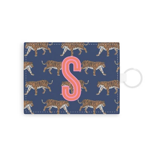 Tiger | Monogrammed Card Case | Faux Leather Card Holder for wholesale by Clairebella Personalized Gifts & Pillows