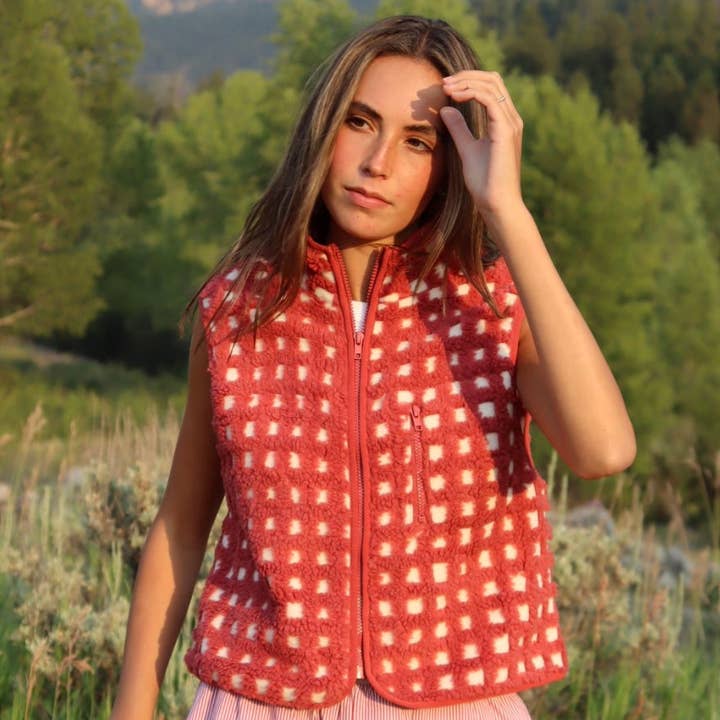 Montana Vest | Signature Red and other Purchase wholesale sherpa fleece fabric. Free returns & net 60 terms on Faire trending on Faire.