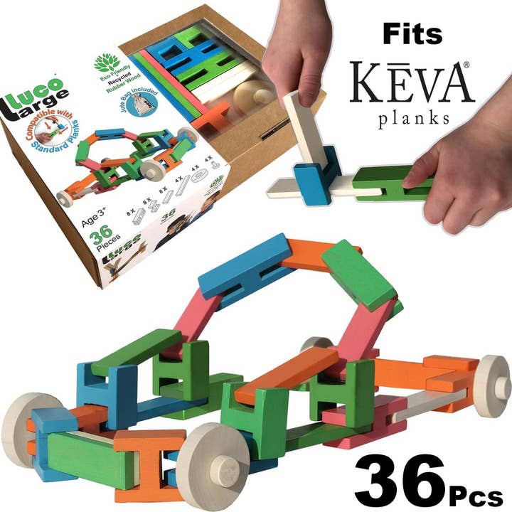 Luco Toys - Wholesale Building Set - Kids - Luco Wooden Toy Blocks, 36 Pcs, starters set4