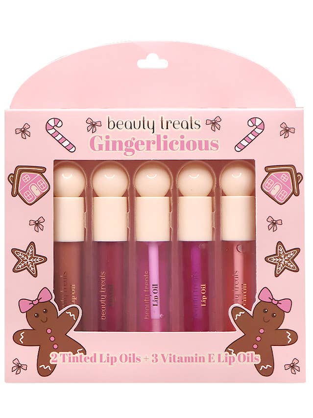 Beauty Treats 527-D6 Gingerlicious 5pc Lip Oil Set - 6 for wholesale by PINEAPPLE Beauty