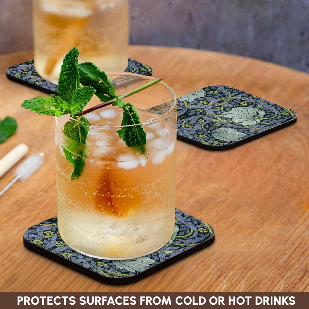 3dRose - Wholesale Coasters - 3dRose, Image of William Morris Style Gray And Yellow Floral Painting, Coaster9