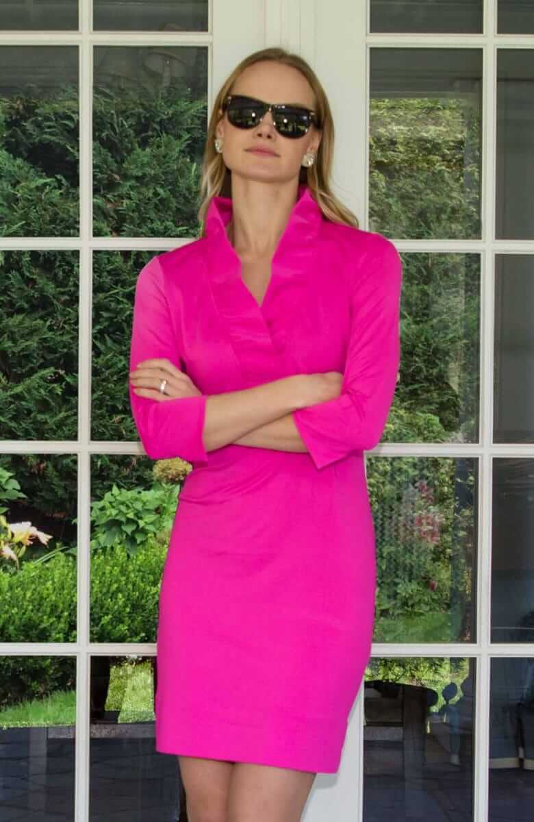 Gretchen Scott LLC - Wholesale Dress - Women's - Jersey Ruffneck Dress - Solid23