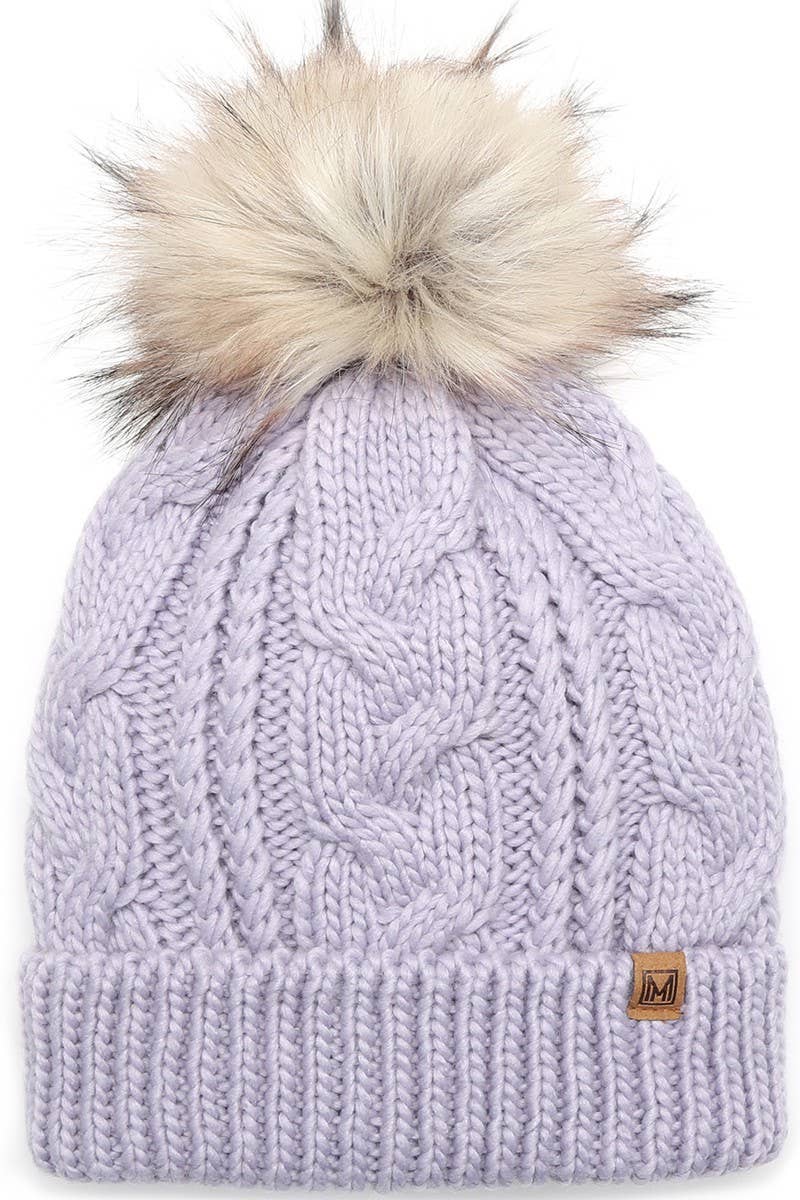 Fashion City - Wholesale Beanie - Women's - Women's Faux Fur Pom Beanie Hat with Sherpa Lining16