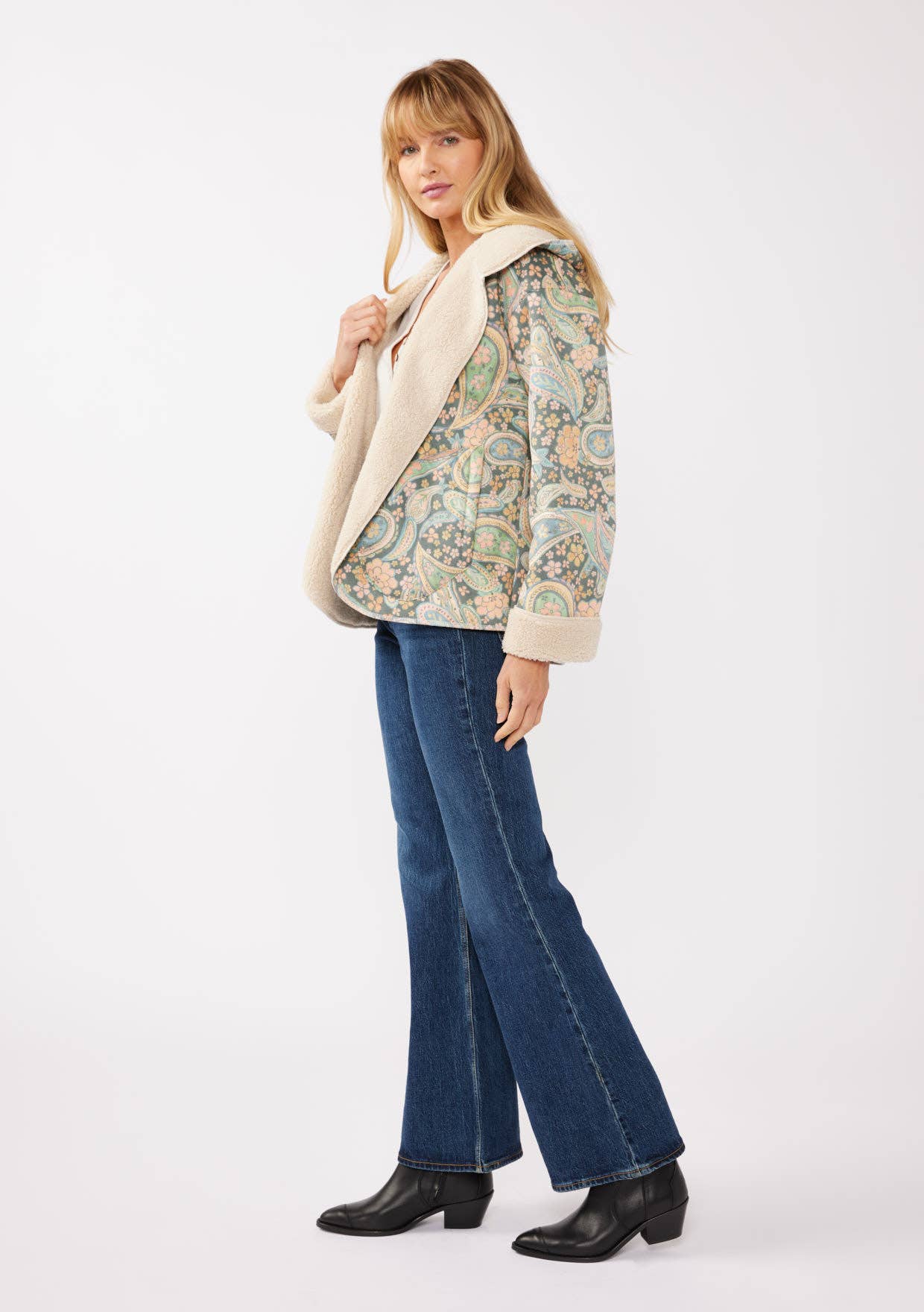 Midnight Blush Long Sleeve Hooded Jacket with Pockets for wholesale on Faire7