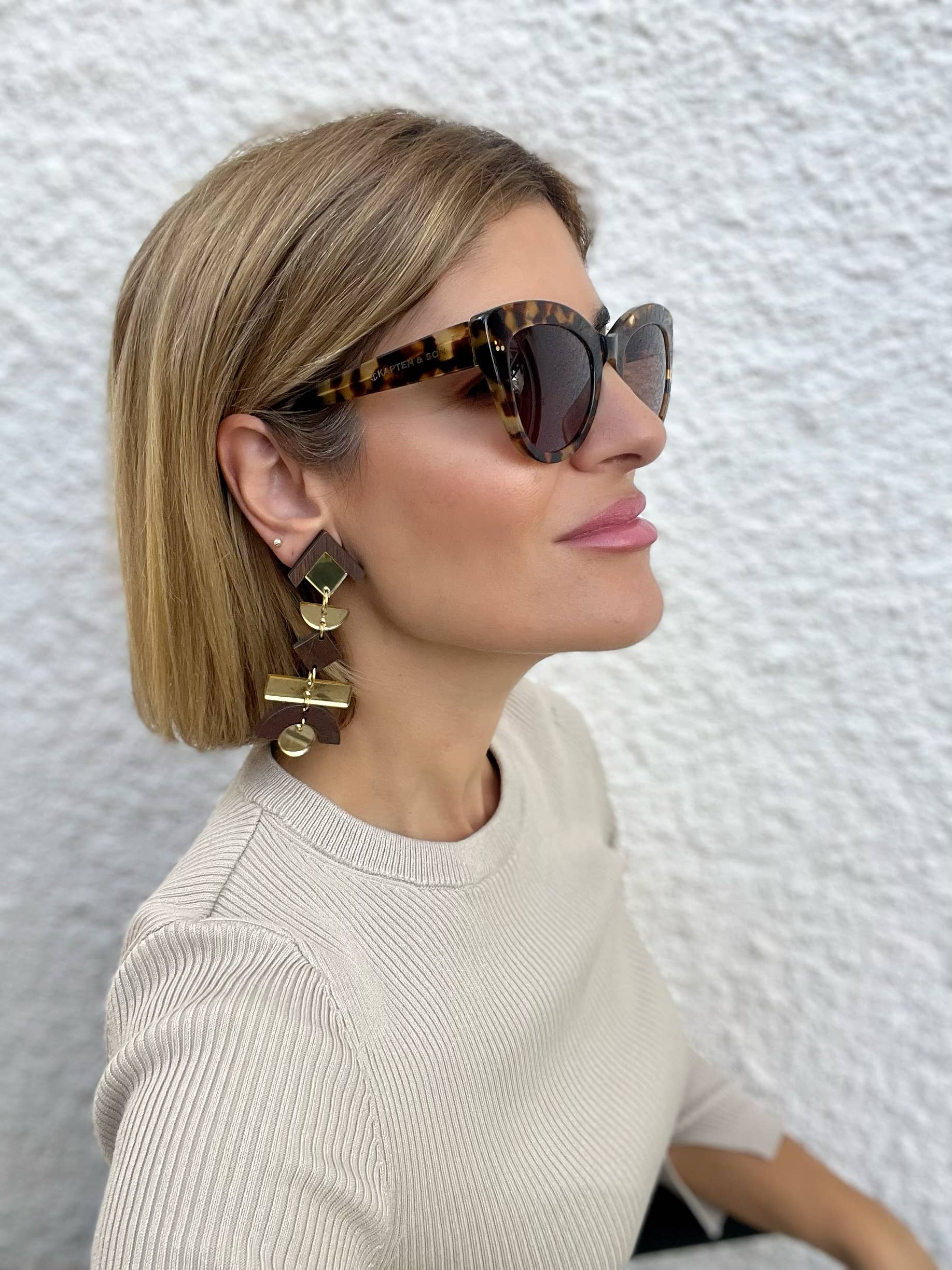 Christina Christi - Wholesale Dangle Earrings - Handmade Wooden Earrings Clip On, Dangle Earrings, Drop Earr6