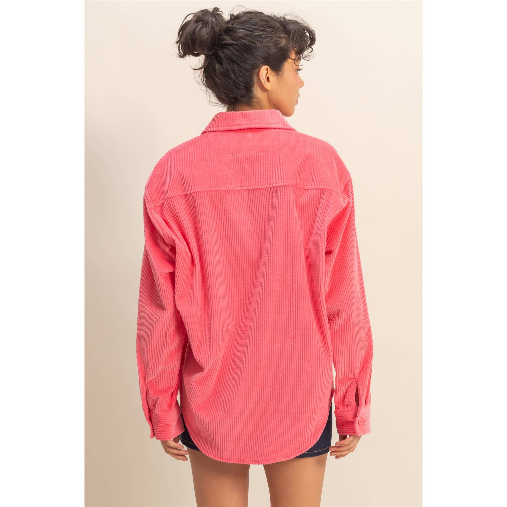 HYFVE - Wholesale Button Down Shirt - Women's - Relaxed-fit Contemporary Corduroy Shirt8