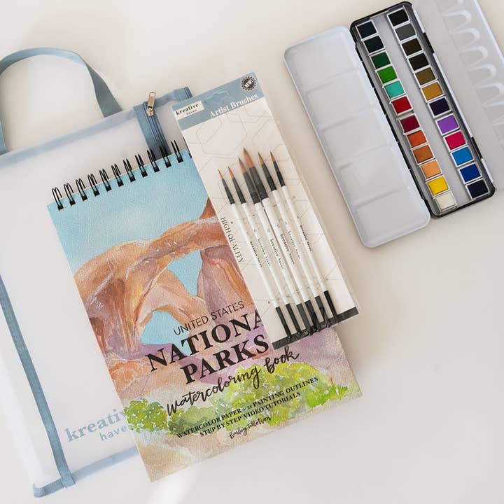 Bailey Rae Studio - Wholesale Watercolor Paint - National Parks Watercoloring Book & Supplies Bundle1