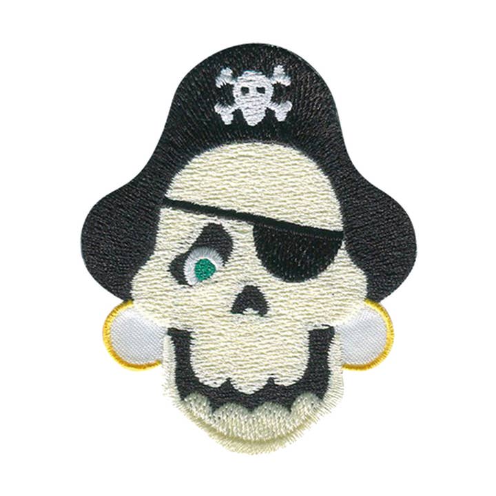 Toppa/motivo termoadesivo - teschio pirata con benda sull'occhio per la vendita all'ingrosso da parte di Catch the Patch