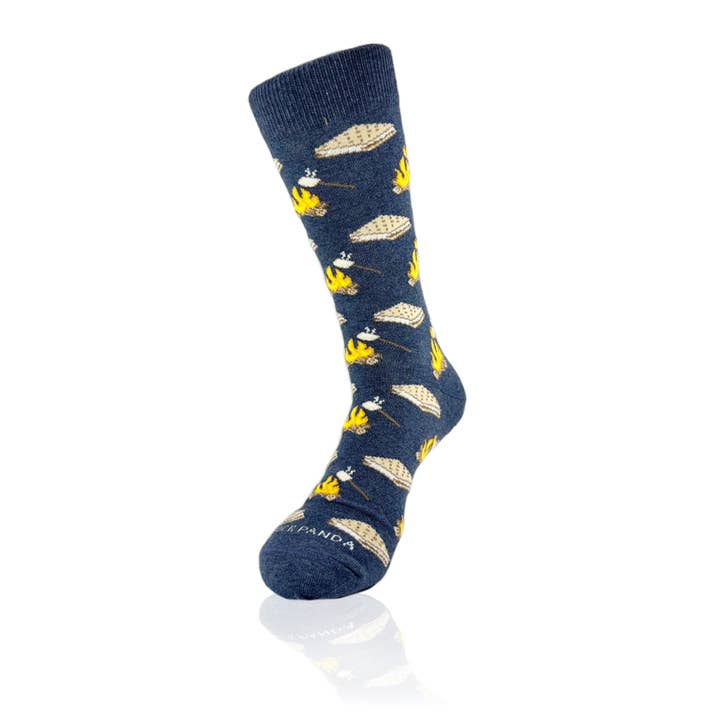 Blue Smores Socks from the Sock Panda (Adult Large - Men's Shoe Sizes 8-12) for wholesale on Faire4