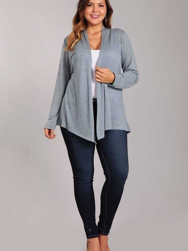 Chris & Carol Apparel - Wholesale Cardigan - Women's - X9029-140 Essential Plus Size Knit Cardigan6