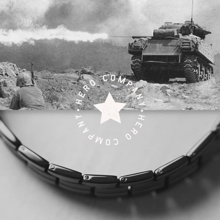 The Hero Company - Wholesale Link & Chain Bracelet - The Hero Company- Sherman Tank Track Titanium Magnetic Bracelet : Helps Pair Veterans With A Service Dog Or Shelter Dog- Faire