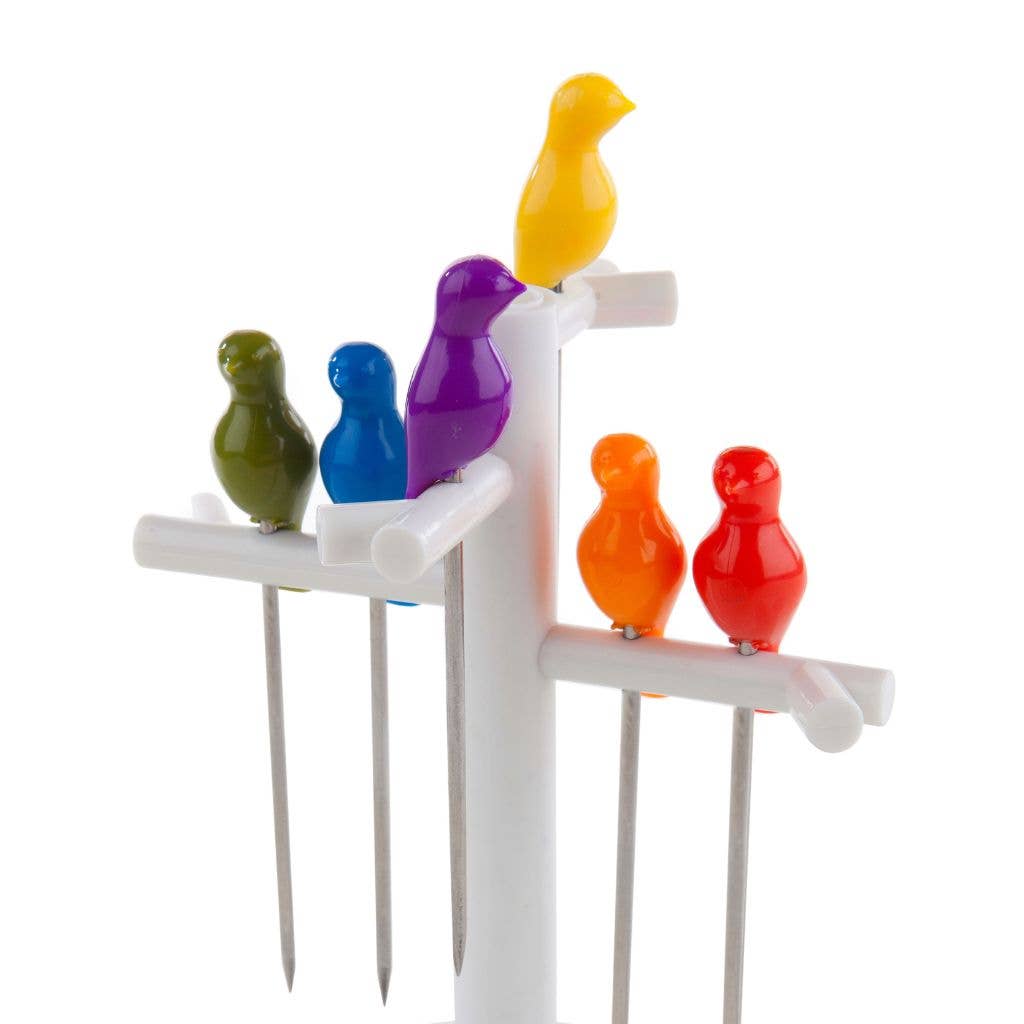 Balvi - Wholesale Decorative Tabletop Object - Snack Fork, Birdies, x6, Inox/ABS2