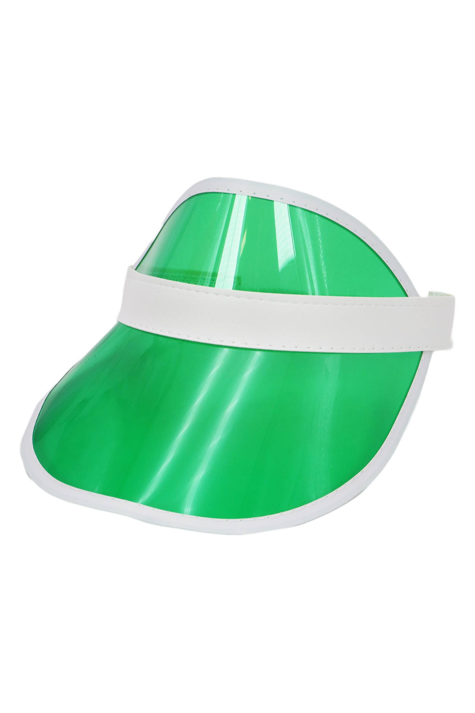 Cap Zone – Engroshandel Visir - Dame – Vibrant Translucent Plast Hvid PVC Kant Elastisk Skærm4