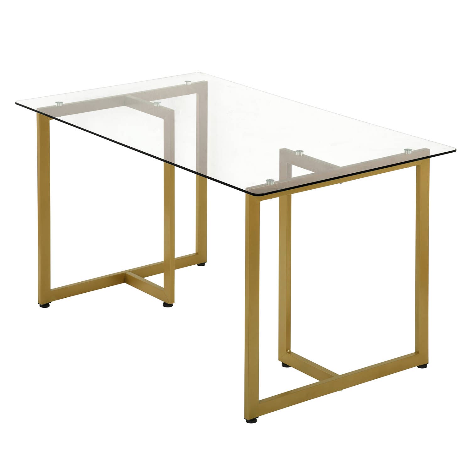 39F Inc. - Wholesale Side Table - SLIP Modern 55in Glass Dining Table With Metal Frame17