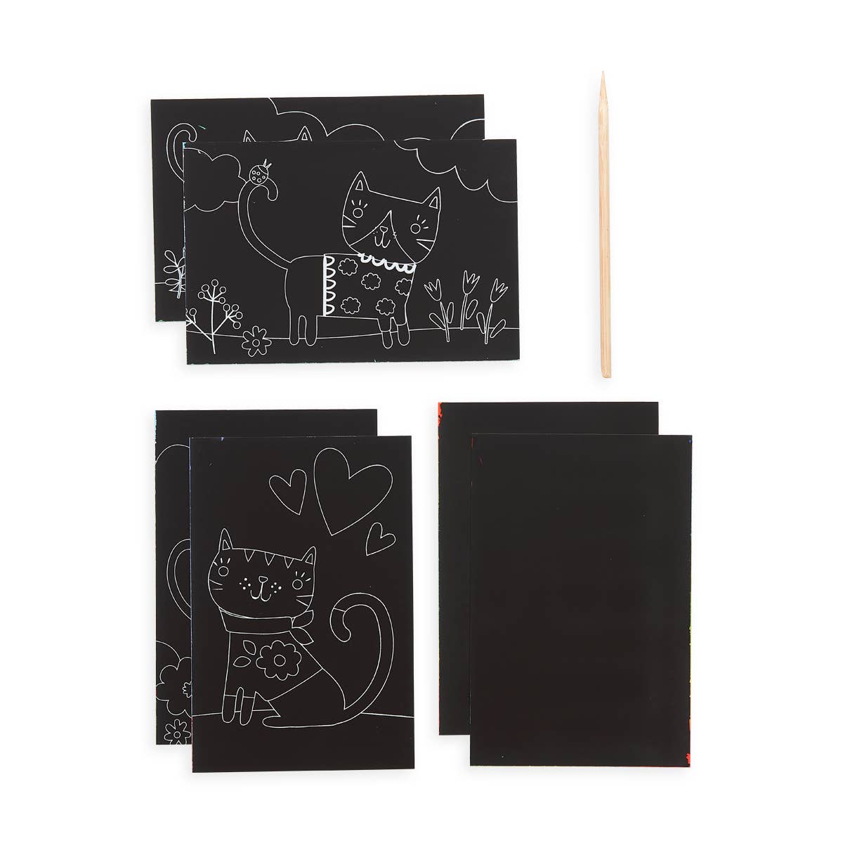 OOLY - Wholesale DIY Craft Kit - Kids - Scratch & Scribble: Mini Kit - Cutie Cats (7 PC Set)1