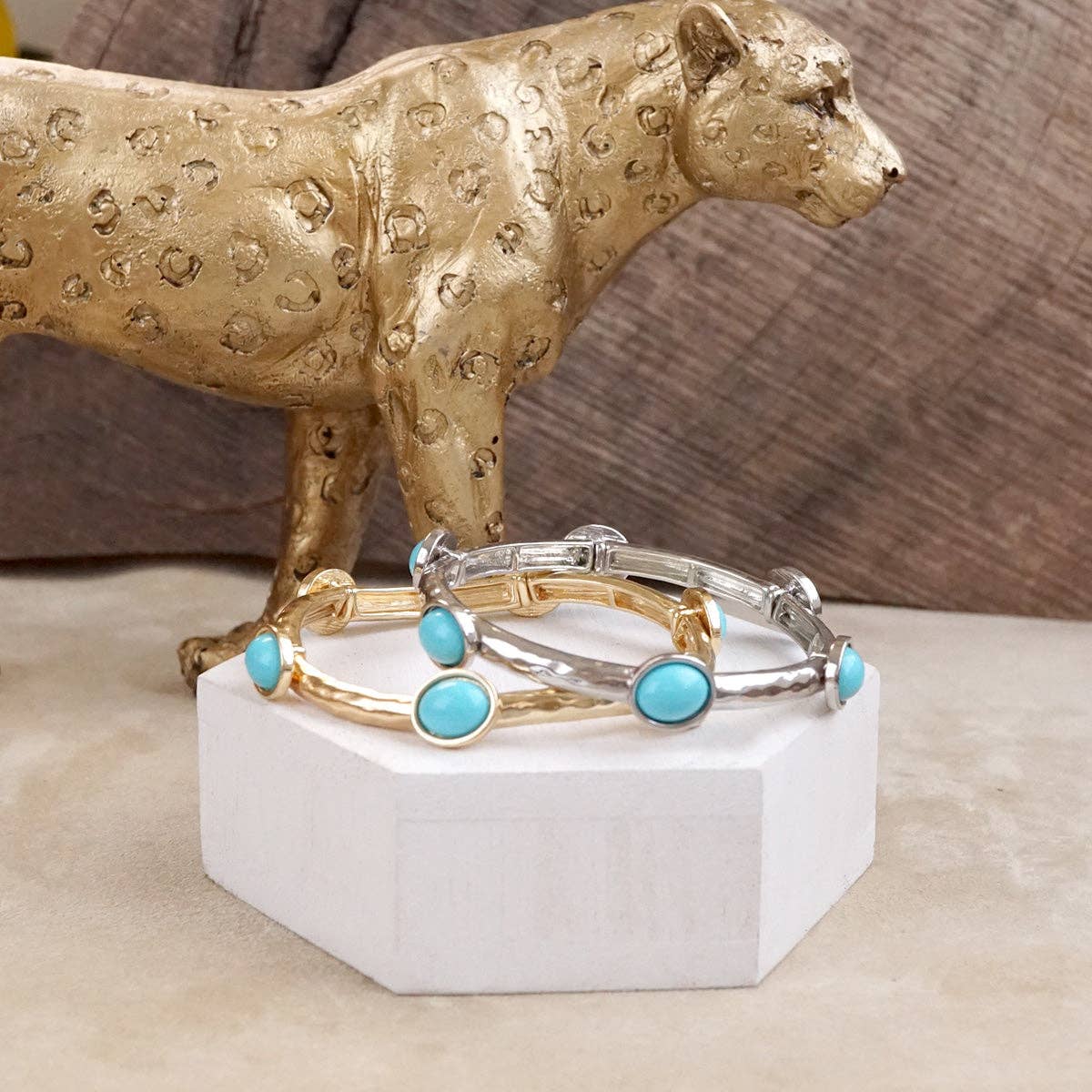 PennyLine inc - Wholesale Bangle Bracelet - Desert Orbit – Turquoise Station Stretch Bangle7