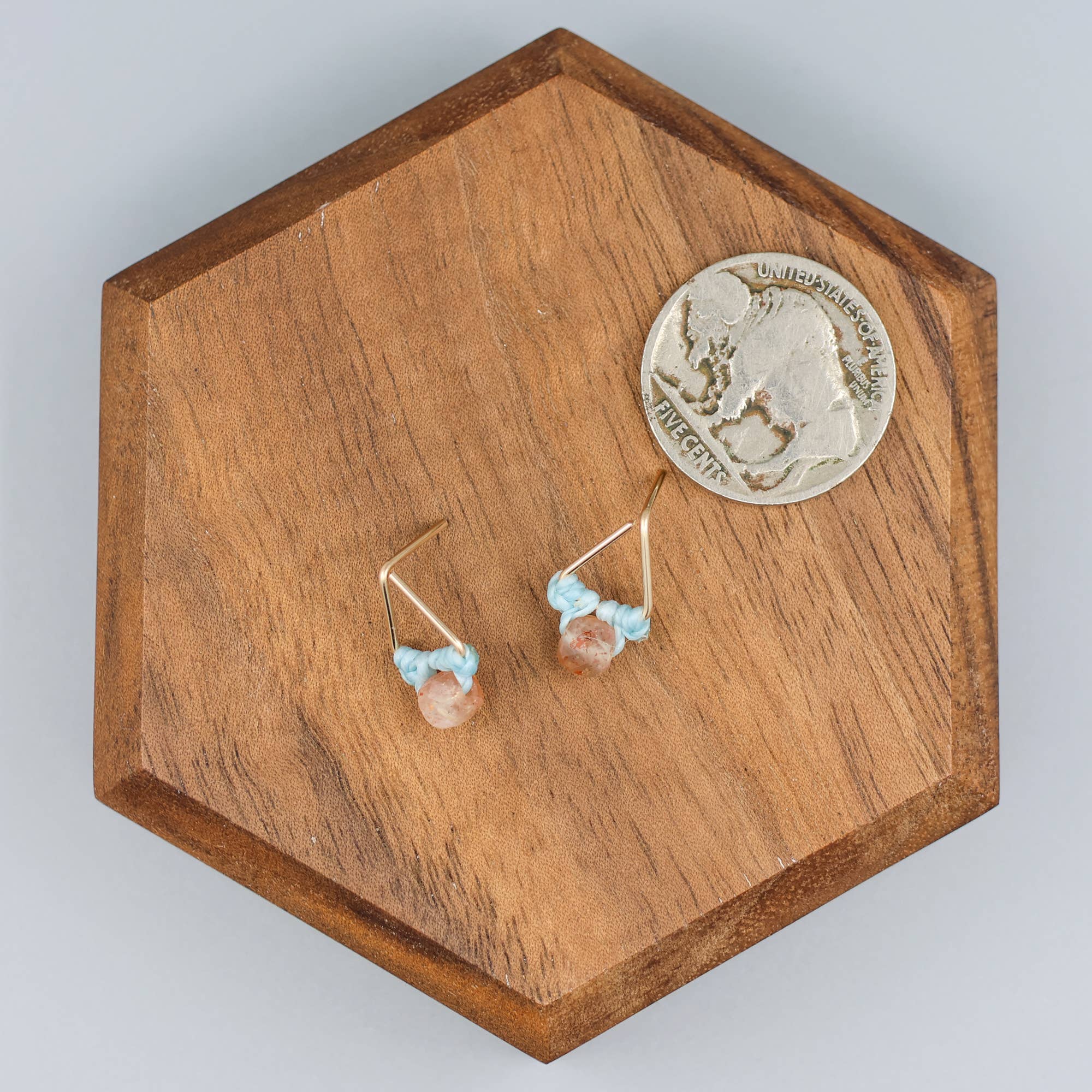 The Stitch Alliance - Wholesale Stud/Post Earrings - Sunstone Stud Earrings | Gold Fill Triangle Studs | Handmade4