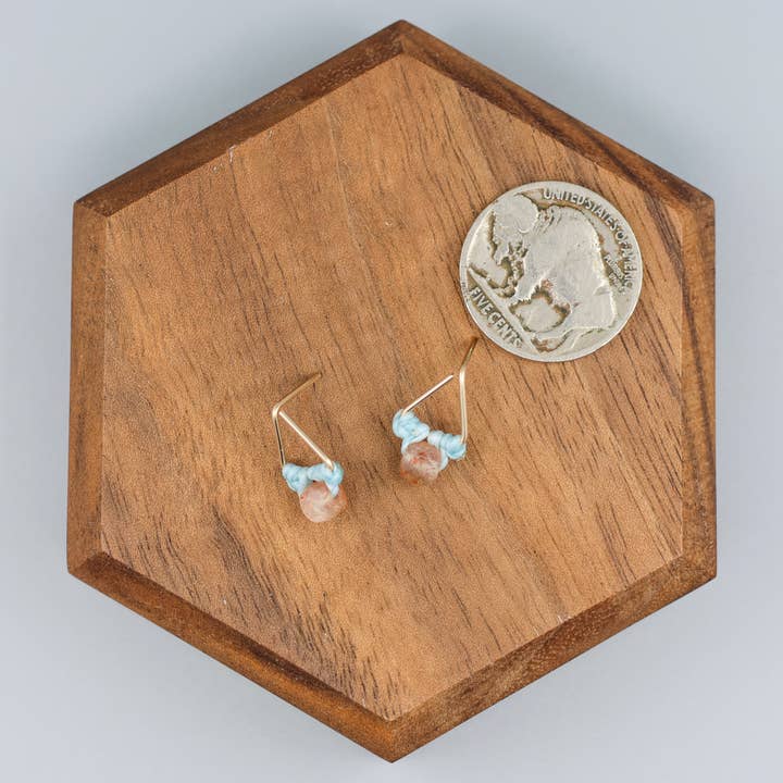 The Stitch Alliance - Wholesale Stud/Post Earrings - Sunstone Stud Earrings | Gold Fill Triangle Studs | Handmade4
