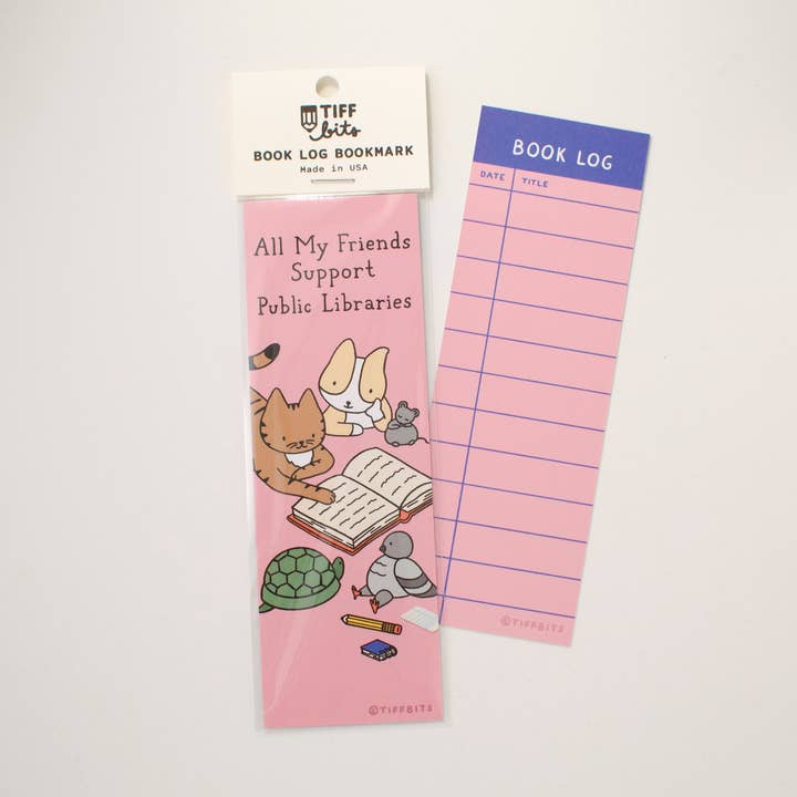 Public Libraries Friends Book Log Bookmark for wholesale by Tiffbits