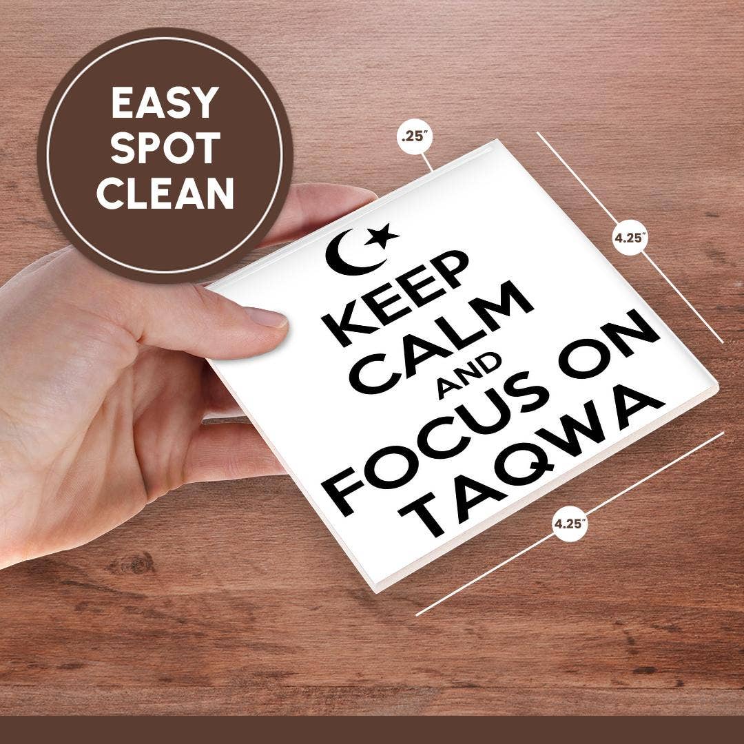 3dRose - Wholesale Coasters - 3dRose, Keep Calm And Focus on Taqwa is a parody with an Islamic theme, Coaster6