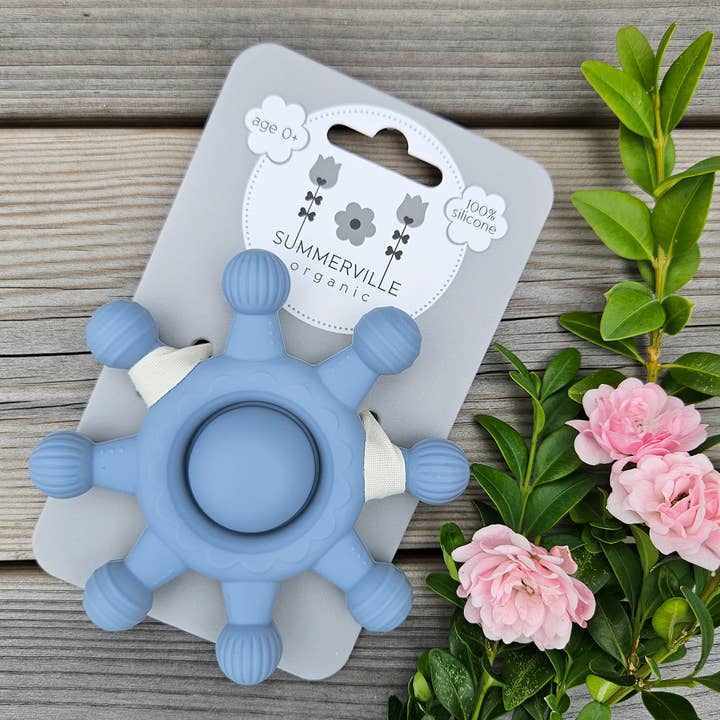 Summerville organic – Großhandel Beißspielzeug (ohne Clip) – Baby – Baby Beißspielzeug aus Silikon Zirkus Dusty Blue4