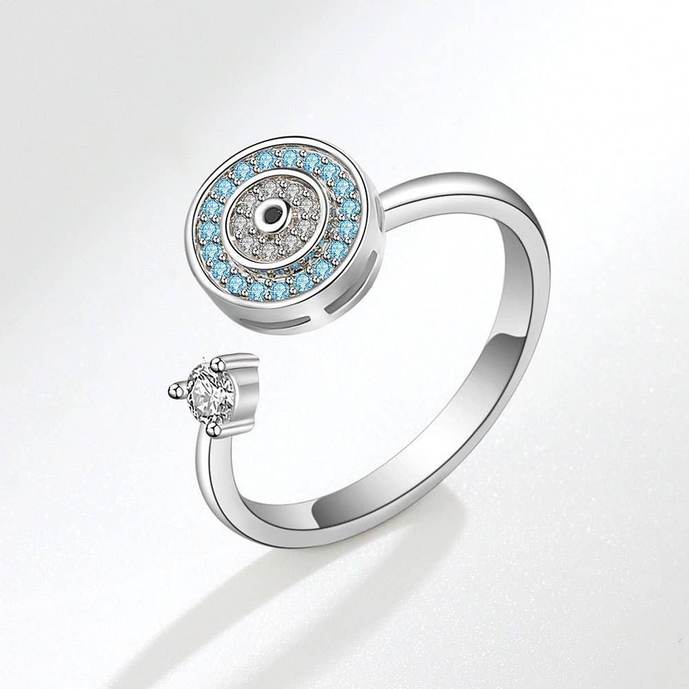 Perimade & Co. LLC – wholesale Ring med flera stenar – Evil Eye ångestfidgetring i 925 sterlingsilver1