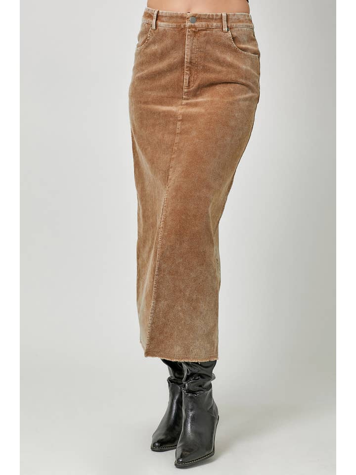 Mystree - Wholesale Skirt - Women's - 60742 Washed Front Slit Corduroy Skirt19