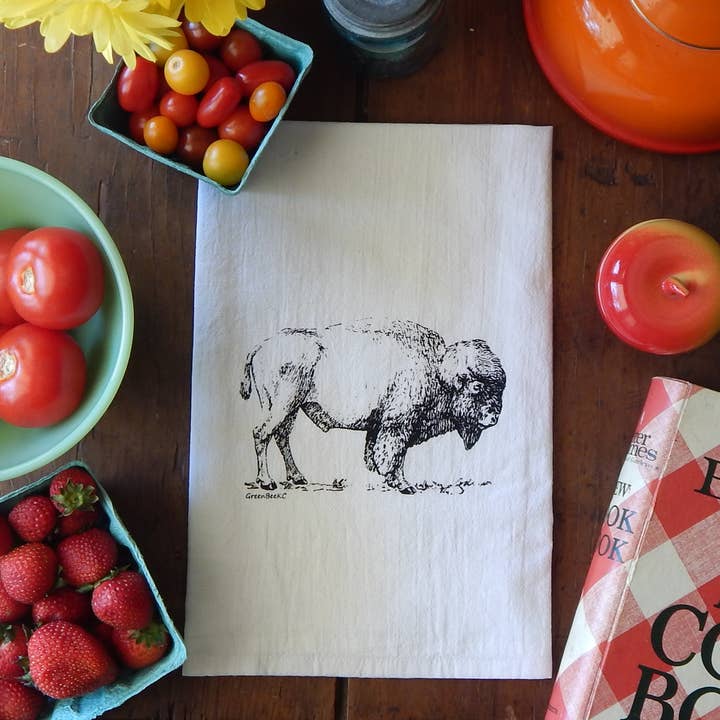 Green Bee Tea Towels - Wholesale Tea Towel - Bison Buffalo Towel | Tea Towels | Flour Sack Kitchen Towels8
