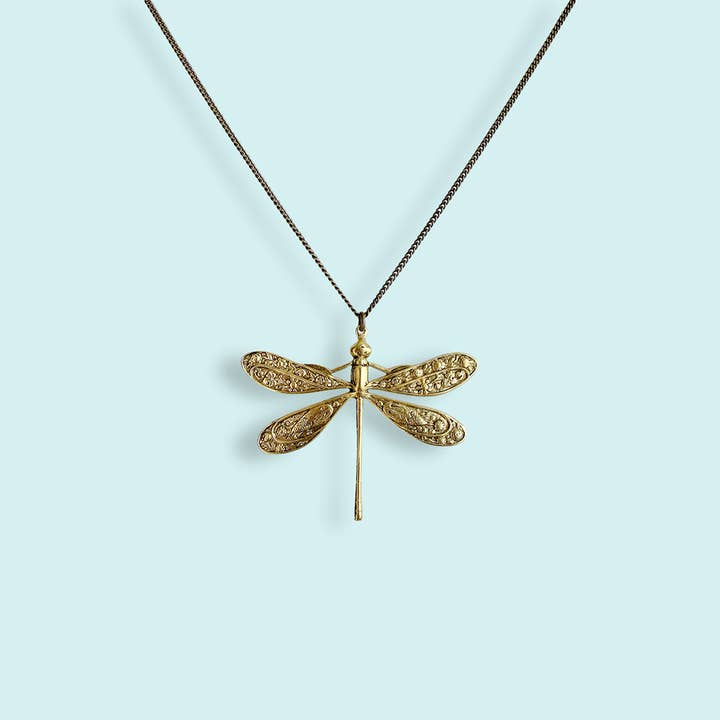 Ornamental Things - Wholesale Pendant/charm necklace - Golden Dragonfly Necklace2