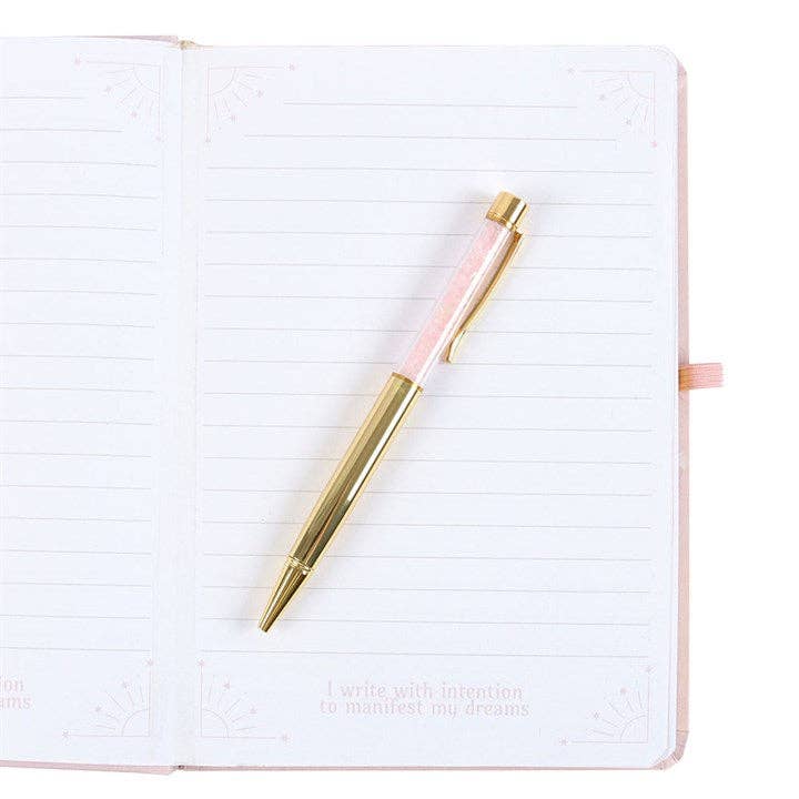 Something Different Wholesale - Wholesale Journal/Diary - Goddess Energy A5 Manifestation Journal and Rose Quartz Crystal Pen